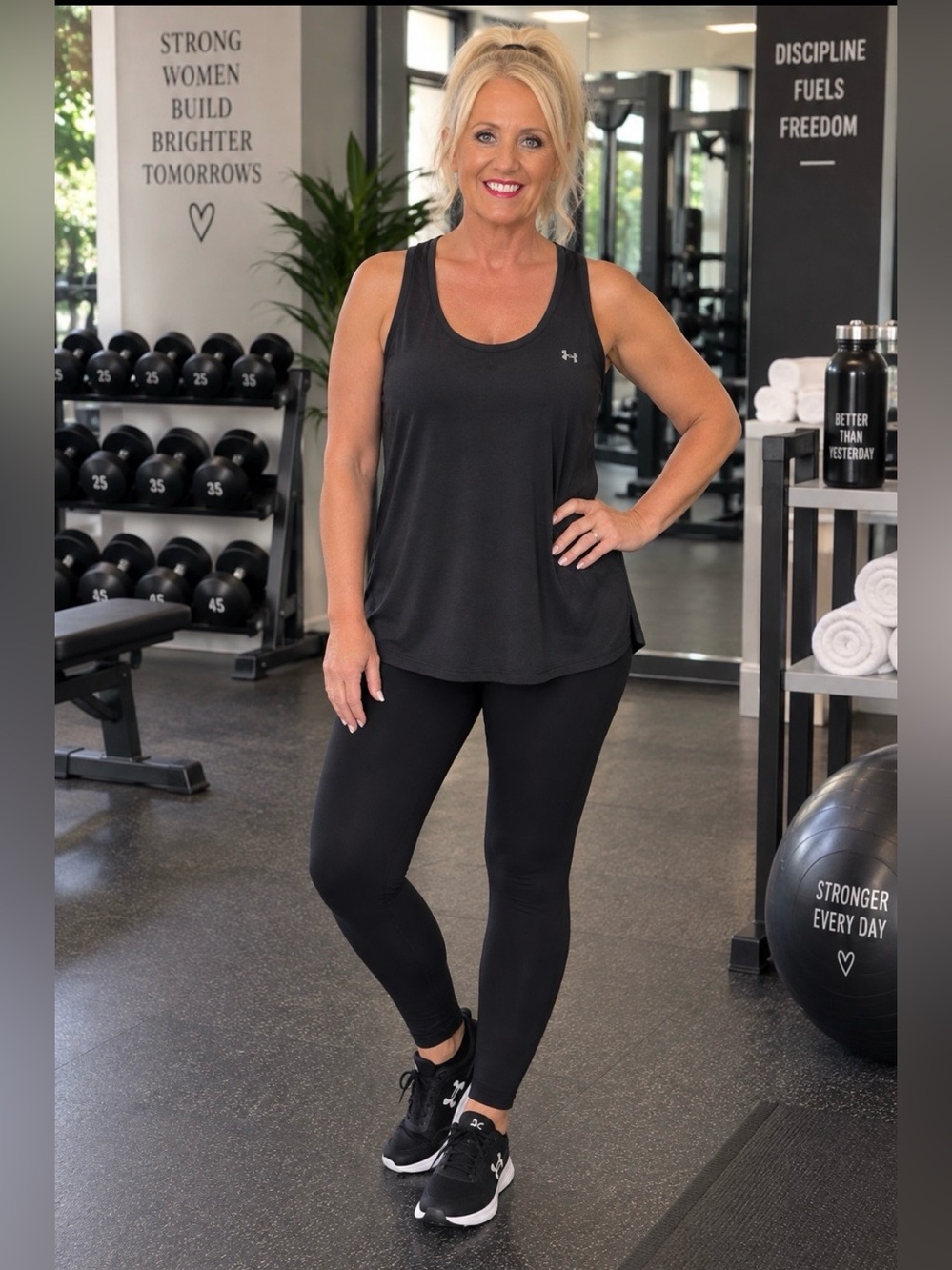 Under Armour Black Racerback Performance Tank Top Large NWT